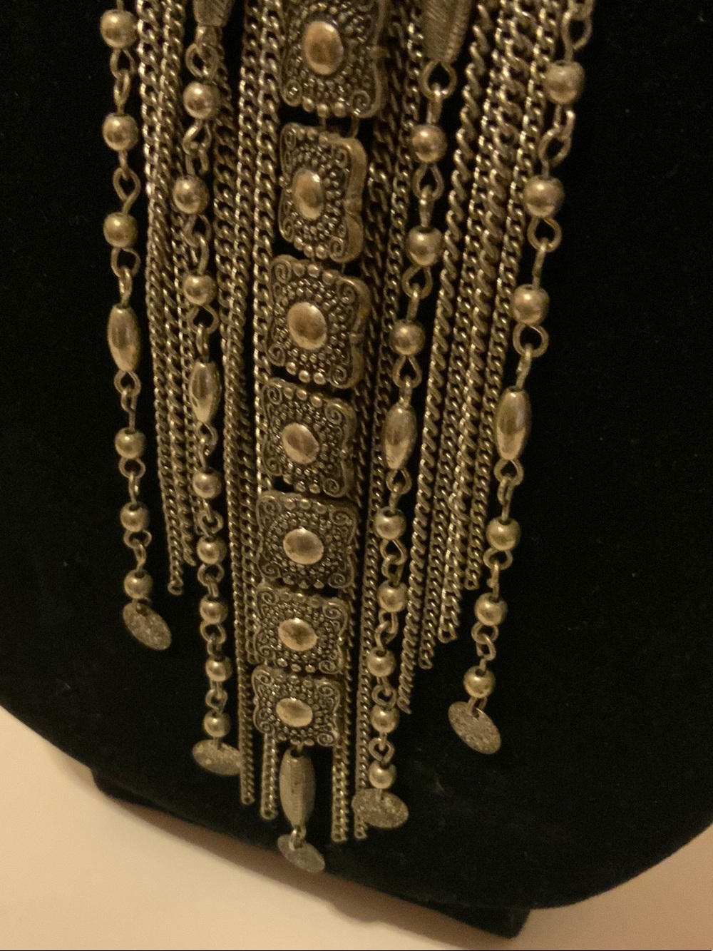 Bohemian Silver-Tone Fringe Pendant Necklace - Picture 3 of 6